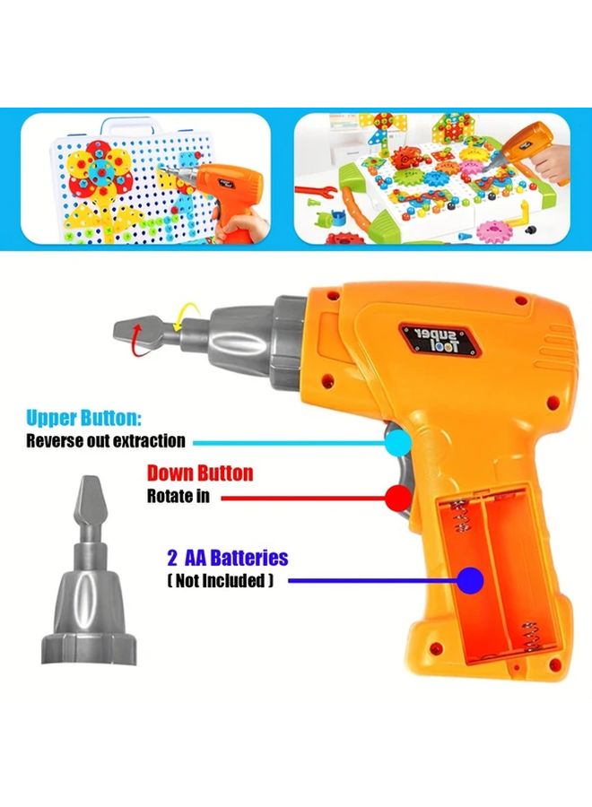 237 قطعة لعبة أطفال DIY مثقاب البناء طقم بناء هندسي إبداعي لغز تعليمي تطوير المهارات الحركية الدقيقة - Image 5